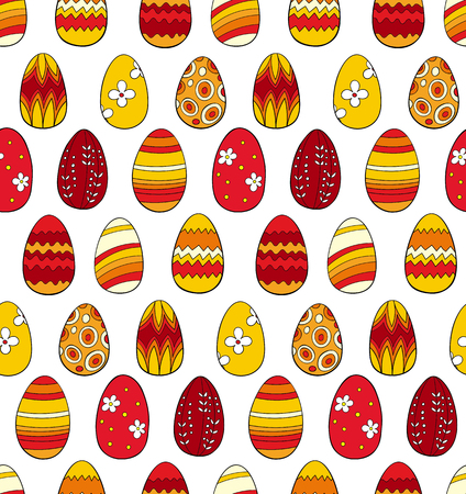Seamless pattern made of hand  drawn Easter eggs.のイラスト素材