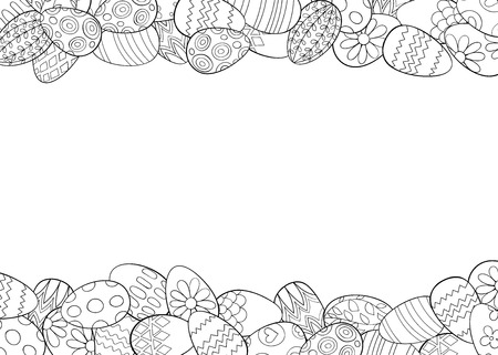 Borders made of Easter eggs with space for text.のイラスト素材