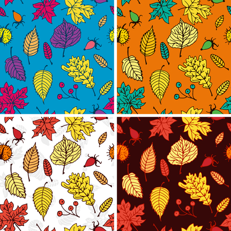 Set of autumn leaves pattern.のイラスト素材