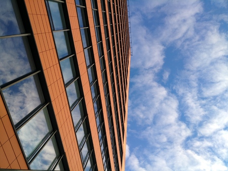 facade of a modern building against the sky, business and urban architecture