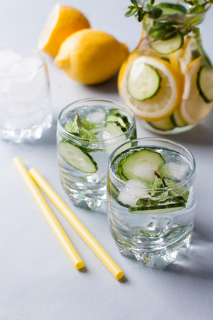 detox water for drinking during and after exerciseの写真素材