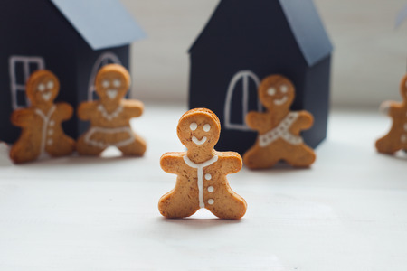 gingerbread man and woman, gingerbread town