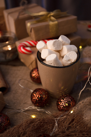 Christmas decor. still life with vintage details and Christmas decor.の写真素材
