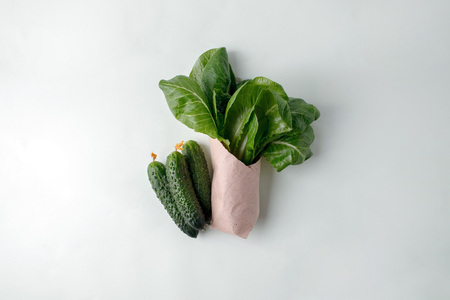 Zero waste grocery shopping. Package-free food on lightの写真素材