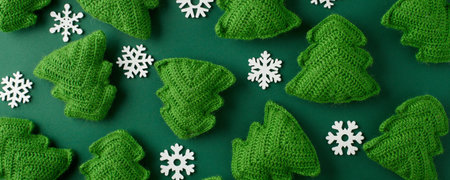 Cute hand made Christmas, New Year ornament. Crochet fur tree toys pattern Cozy winter homemade...