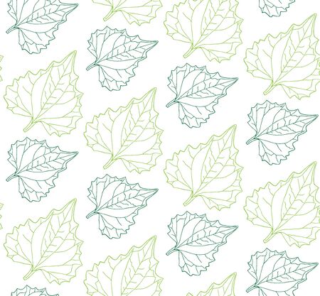 Leaf vector seamless pattern in hand-drawn style. Simple fabric design. Nature print.のイラスト素材