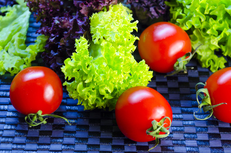 fresh vegetables and salad oil for dietaryの写真素材