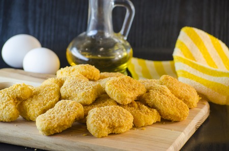 Instant food raw chicken nuggets already ready for cooking