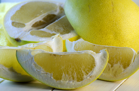 fresh raw ripe fruit of citrus Pamelaの写真素材