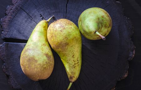 fresh pears and honey on the table