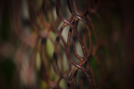 Rusty, old mesh, abstract and blurred background
