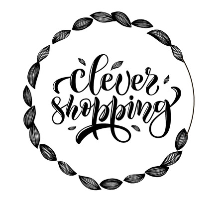 Hand sketched lettering typography for webpage, internet site of women clothes, flowers, souvenirs, accessories, shoes. Illustration EPS 10 for blog icon. Promotional banner for market, store, catalogのイラスト素材