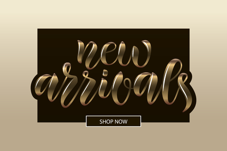 Hand drawn vector calligraphy text poster for promotion, new collection, women internet website. Concept of advertising for girl shop of clothes, accessories, shoes, watches, bags, souvenirs, flowersのイラスト素材