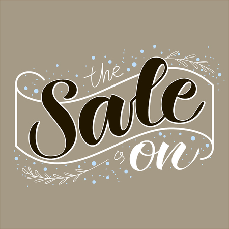 Hand drawn promotional design for banner on website, clothes store. Drawn art sign. Art illustration of logotype for sale, give away, discount,sell out, clearance, closeout, fashion, souvenir, shopのイラスト素材