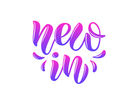 Hand drawn vector calligraphy text poster for promotion, new collection, women internet website. Concept of advertising for girl shop of clothes, accessories, shoes, watches, bags, souvenirs, flowersのイラスト素材