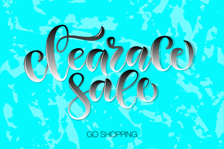 Vector illustration of calligraphy, logotype, print, text for sell out, clearance sale, closeout, giveaway, promo of fashion, floristic, accessories, shoe woman, girl shop. Feminine drawn art signのイラスト素材