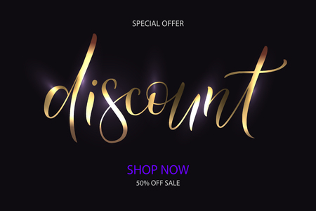 Vector illustration EPS 10 of calligraphy, logotype, text as banner, quotation, detail, concept of internet clothes shop page, market, store. Drawn art sign as element of blogger promotion articleのイラスト素材