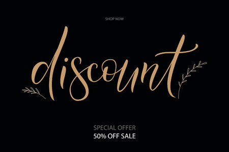 Vector illustration EPS 10 of calligraphy, logotype, text as banner, quotation, detail, concept of internet clothes shop page, market, store. Drawn art sign as element of blogger promotion articleのイラスト素材