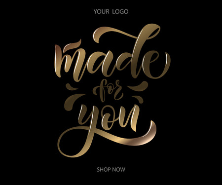 Sketched vector typography text as label online website. Promotion banner for blogger, girl clothes, souvenir, shoes, accessories internet shop. Feminine illustration, email card, marketing designのイラスト素材