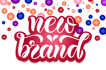 Hand drawn vector calligraphy text poster for promotion, new collection, women internet website. Concept of advertising for girl shop of clothes, accessories, shoes, watches, bags, souvenirs, flowersのイラスト素材