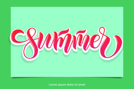 Vector banner on background as logotype, badge, icon, feminine modern calligraphy. Concept event advertising, discount card, female clothes, internet women shop. Drawn art sign. Lettering typographyのイラスト素材