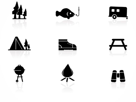 Camping icon setのイラスト素材