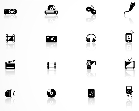 Multimedia icons setのイラスト素材