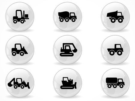 Web buttons, Construction machinesのイラスト素材