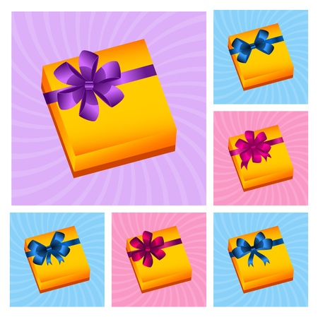 gift color boxes with bowsのイラスト素材