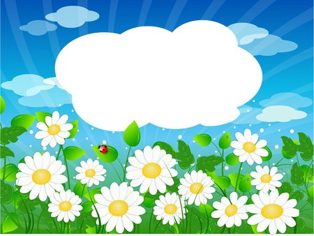 Summer meadow backgroundのイラスト素材