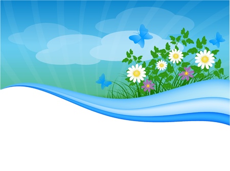 summer meadow background with place for your textのイラスト素材