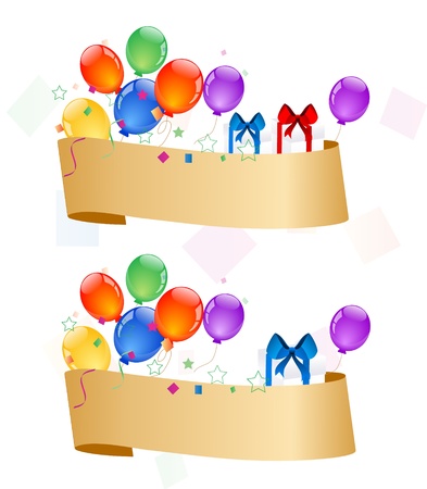 banners with colorful balloonsのイラスト素材