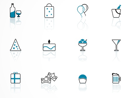 birthday symbols, contour seriesのイラスト素材