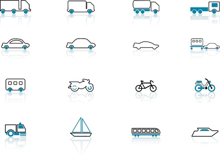 transport symbols, contour seriesのイラスト素材