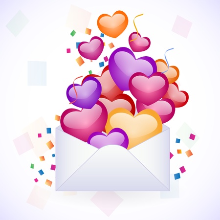 invitation with colorful heartsのイラスト素材