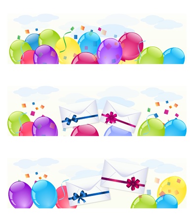 colorful balloon bannersのイラスト素材