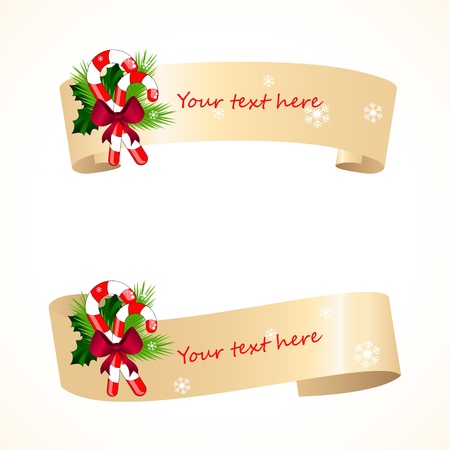 christmas banners with santa hatのイラスト素材