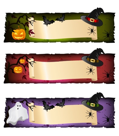 halloween bannersのイラスト素材