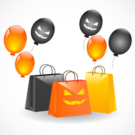halloween shopping bagsのイラスト素材