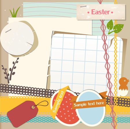 Easter scrapbook setのイラスト素材