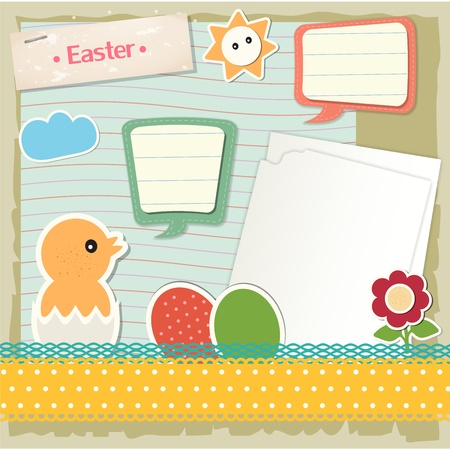 Easter scrapbook setのイラスト素材