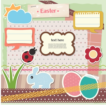 Easter scrapbook setのイラスト素材