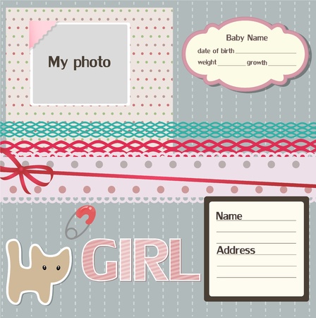 Baby scrapbook elementsのイラスト素材