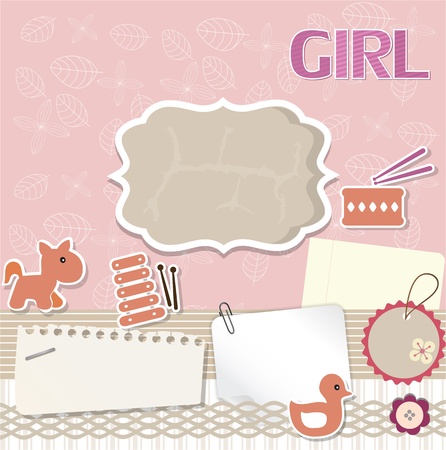 Scrapbook card for babyのイラスト素材