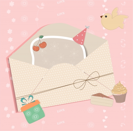 Greeting card with envelopeのイラスト素材