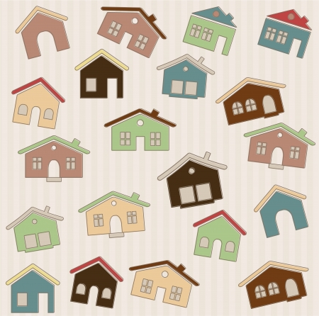 Houses patternのイラスト素材
