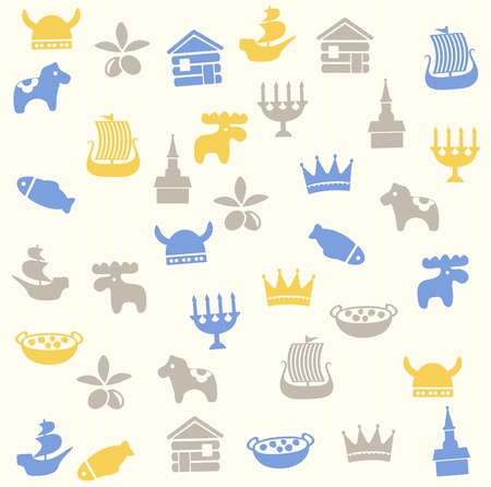 Scandinavian seamless patternのイラスト素材