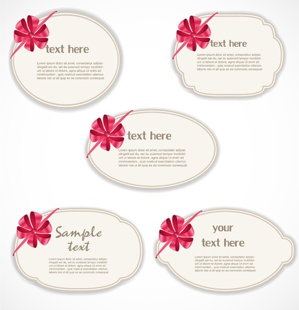 Labels with a bowのイラスト素材