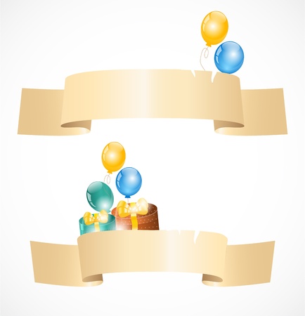 Banners with gift boxesのイラスト素材