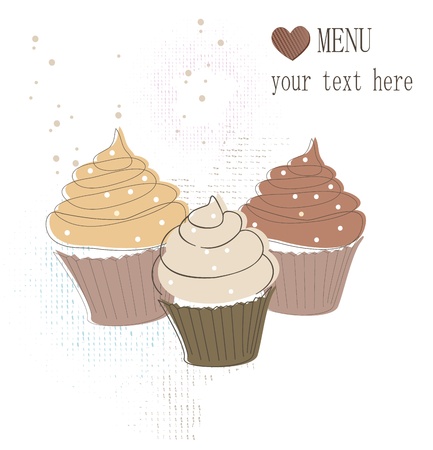 Cupcakes cardのイラスト素材